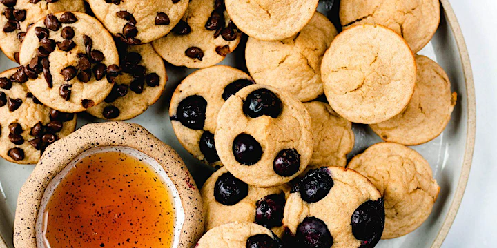 Kids Baking: Mini Muffin Pancakes for Mardi Gras — Earth Made Kitchen